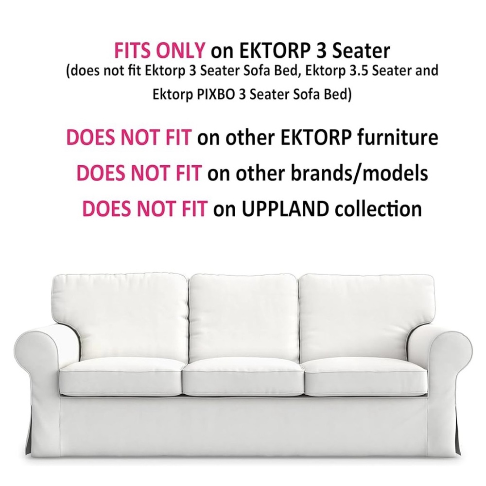 White cotton slipcover for Extorp Sofa- body only not for cushions - Picture 2 of 7
